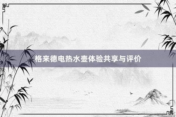 格来德电热水壶体验共享与评价